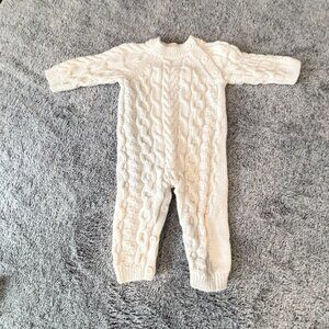 Henry Hope Romper 100% Pima Cotton Cable Knit Footed Pajama Size 0-3 Month 18954